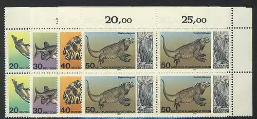 552-555 Aquarium im Berliner Zoo 1977, E-Vbl o.r. Satz **