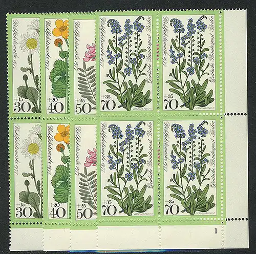 556-559 Wofa Wiesenblumen 1977, Vbl FN1 Satz **