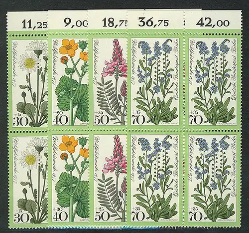 556-559 Wofa Wiesenblumen 1977, OR-Vbl Satz **