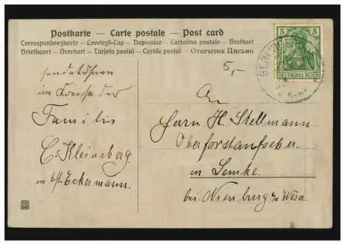 Carte de l'année Nouvel An Quatre feuilles de trèfle chanceux, BERLINGERODE (EICHSFELD) 30.12.