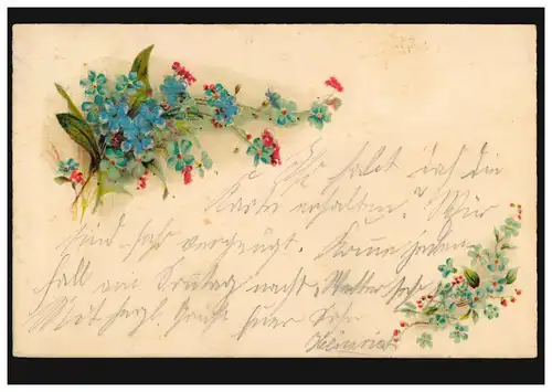 Carte de présentation Salutations Deux bouquets de fleurs VIENNE 40 - 11.4.2001 après GEISHINGEN 12.4.01