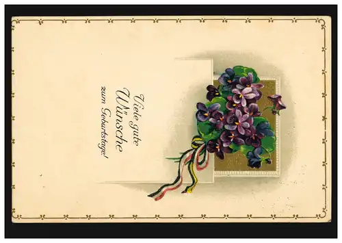 Carte d'anniversaire du bouquet de violette, WITTLICH (BZ. TRIER) 20.6.1930