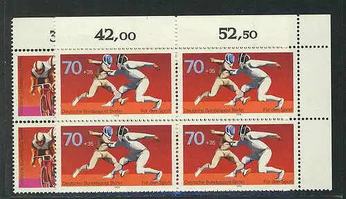 567-568 Sporthilfe 1978, Vbl o.r. Satz **
