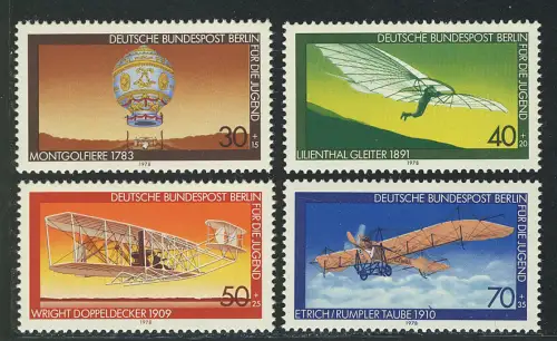 563-566 Jeunesse aéronautique 1978, taux **.