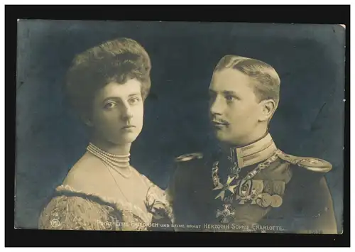 AK Prince Eitel Friedrich et Duchesse Sophie Charlotte, RASTEDE 26.11.1905