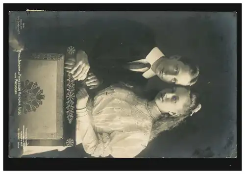 Foto-AK Prinz Joachim und Prinzessin Victoria Luise von Preußen BERLIN 29.1.1907