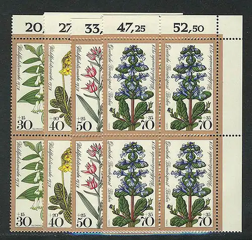 573-576 Wofa Fleurs forestières 1978, E-Vbl o.r. phrase **