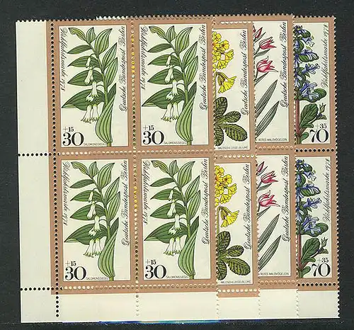 573-576 Wofa Waldblumen 1978, E-Vbl u.l. Satz ** postfrisch