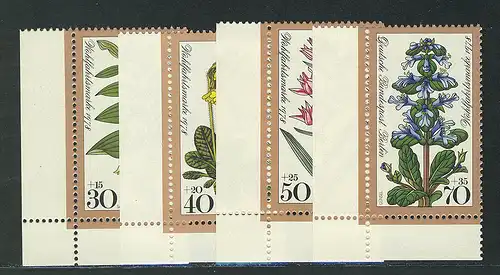 573-576 Wofa Fleurs forestières 1978, coin et l. phrase **