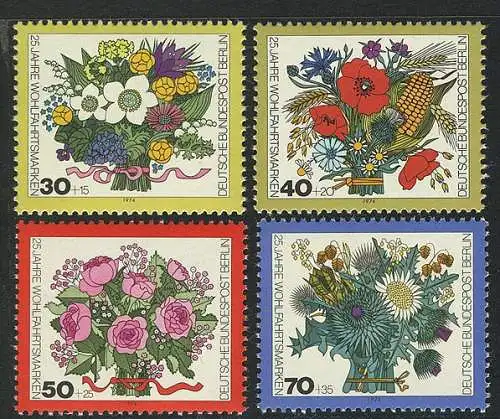 473-476 Wofa bouquets de fleurs 1974, phrase **