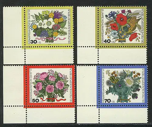 473-476 Wofa Blumensträuße 1974, Ecke u.l. Satz **
