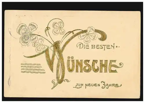 Carte de l'année Nouvelle Chance Trèfle Les meilleurs vœux... BERNSDORF / SACHSEN 31.12.06