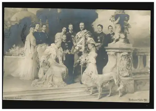 Foto-AK von 1906: Die königlische Familie von Kaiser Wilhelm II., HAGEN 24.2.06
