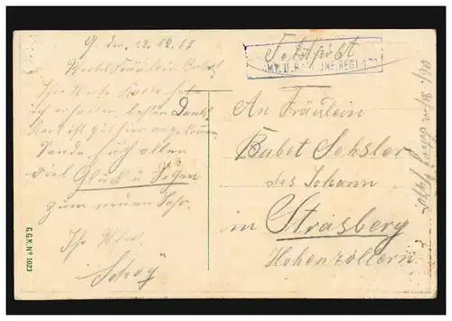 Carte de l'année Nouvel An Trèfle quatre feuilles enveloppant garçons avec fleurs 23.12.17