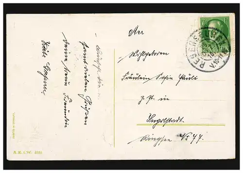 Carte de l'année Nouvel An Tannen en hiver, neige, REGENSBURG 29.12.1916