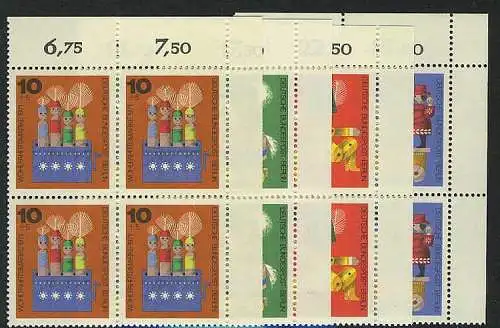 412-415 Wofa Holzspielzeug 1971, E-Vbl o.r. Satz **