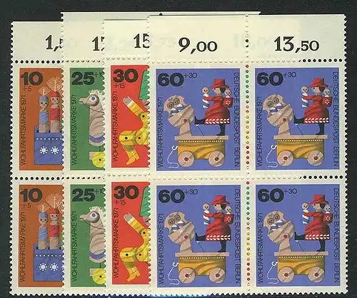 412-415 Wofa Holzspielzeug 1971, OR-Vbl Satz **