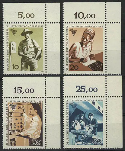 342-345 IPTT-Kongress 1969, Ecke o.r. Satz, postfrisch **