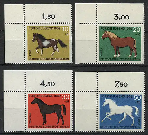 326-329 Jugend Pferde 1969, Ecke o.l. Satz **