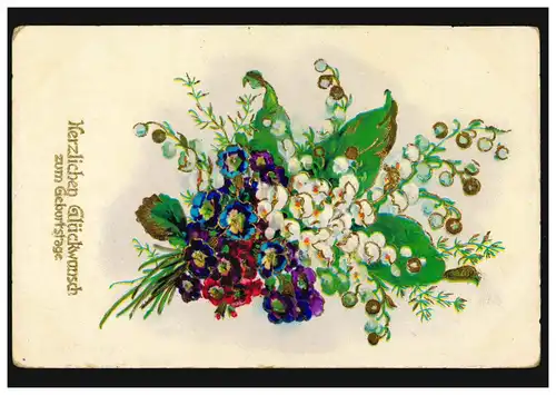 Carte d'anniversaire de l'Anniversation de Bunter Bouquet, NORDENHAM 27.3.1932 après Ruhwarden