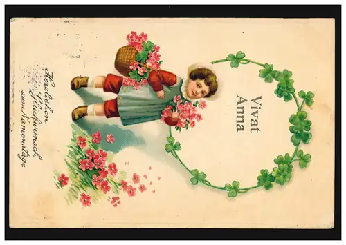 Carte de prénom Vivat Anna!, MÖNCHENNGLADBACH 26.7.1913