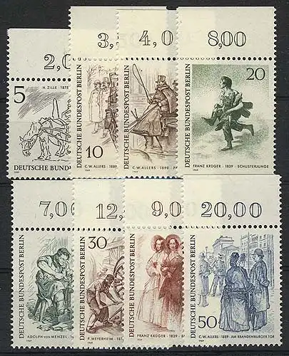 330-337 Berliner des 19. Jahrhunderts 1969, Oberrand, Satz **