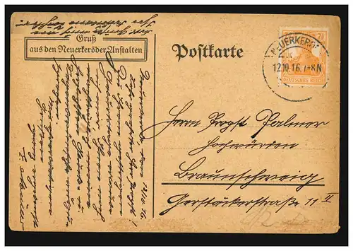 AK Gruss aus den Neuerkeröder Anstalten Besuch Prinzregent am 31.1.1911,gelaufen