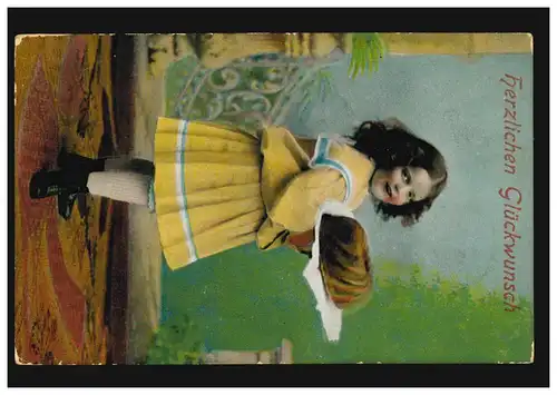 France AK Enfants: Filles avec gâteau d'anniversaire, GAZ DE GUERRE 2.7.1906