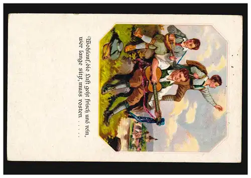 Ansichtskarte Kinder beim Musizieren und Singen Gitarre Laute NIEDERAU 1924