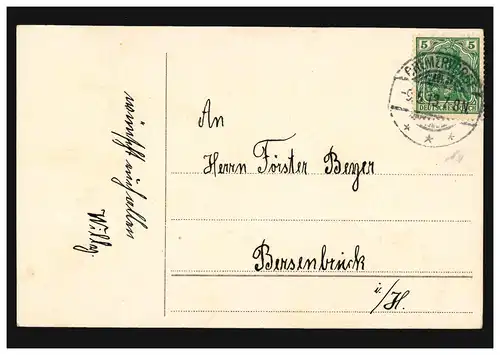 Prägekarte Pfingsten Kinder beim Musizieren, BREMERVÖRDE 9.5.1913