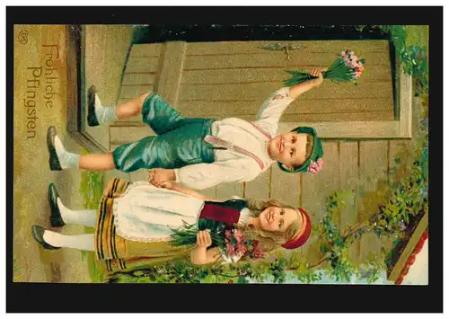 Carte de prévis pour les enfants avec fleurs, poste ferroviaire Nordhamm-EckwardenHURNE 2.5.02