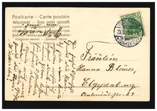 Carte de présentation Félicitations Joyeuse Pâques, OLDENBURG 23.3.1913