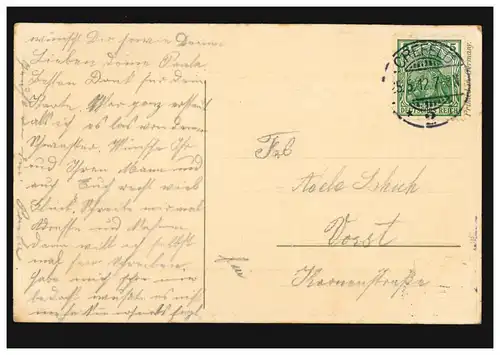 Carte de Pentecôte Moulin d'eau, CREFELD 25.5.1912