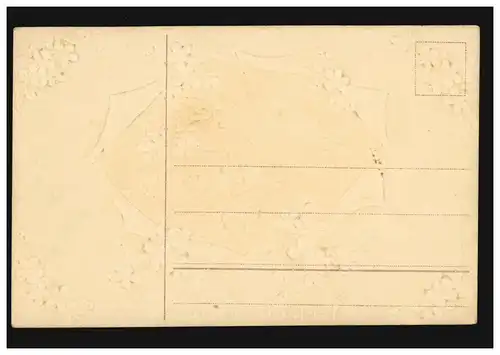 Carte de Pentecôte village paysage au début de la femme avec du bois, inutilisé