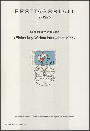 ETB 07/1975 Eishockeyweltmeisterschaft