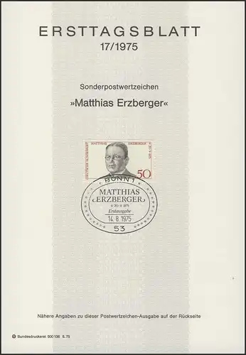 ETB 17/1975 Matthias Erzberger