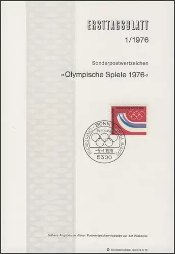 ETB 01/1976 Jeux olympiques d'hiver, Innsbruck