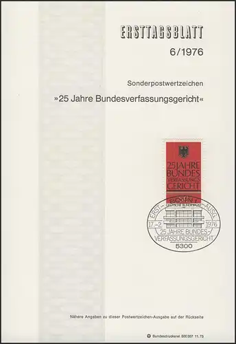 ETB 06/1976 Bundesverfassungsgericht
