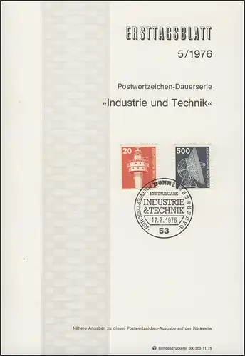 ETB 05/1976 Industrie Technik Leuchtturm, Radioteleskop