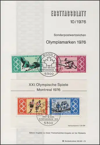 ETB 10/1976 Jeux olympiques d'été, Montréal