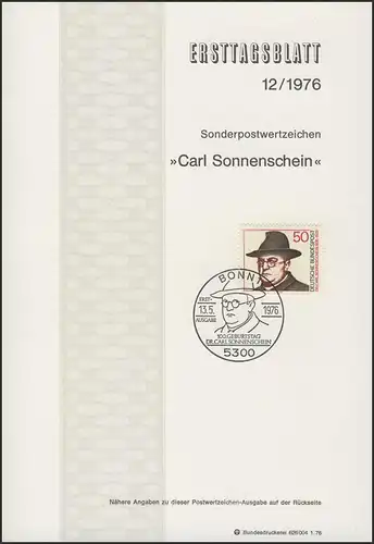 ETB 12/1976 Dr. Carl Sonnenschein, Seelsorger