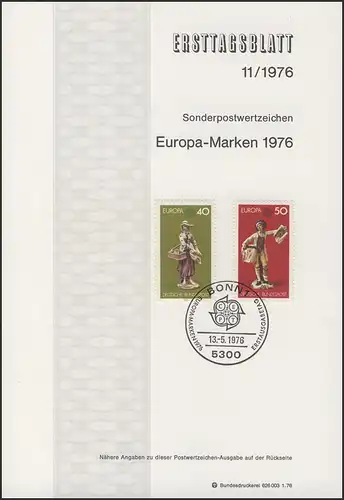 ETB 11/1976 Europa: Kunsthandwerk