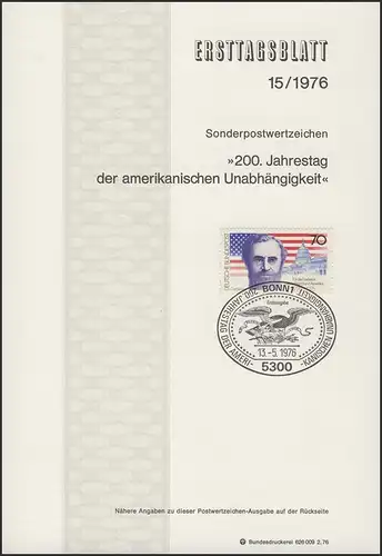 ETB 15/1976 Unabhängigkeit, Vereinigte Staaten Amerika