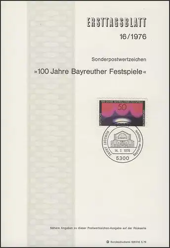 ETB 16/1976 Bayreuther Festspiele