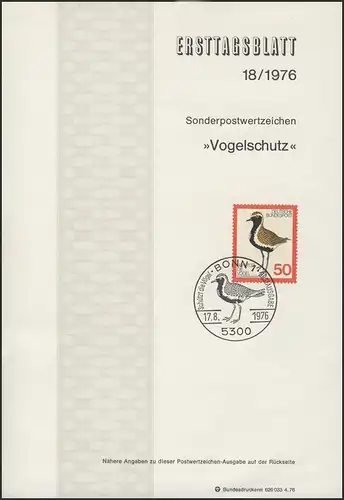 ETB 18/1976 Vogelschutz