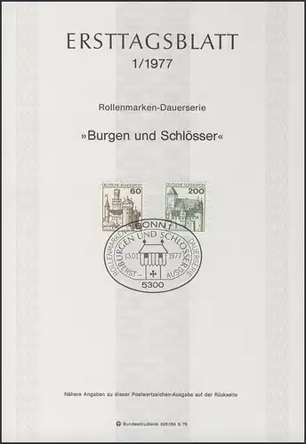 ETB 01/1977 Châteaux et château: Marksburg, Bürresheim