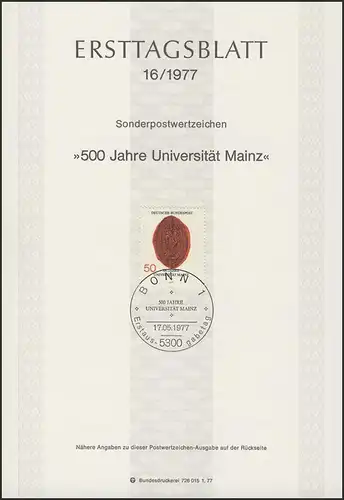ETB 16/1977 Universität Mainz