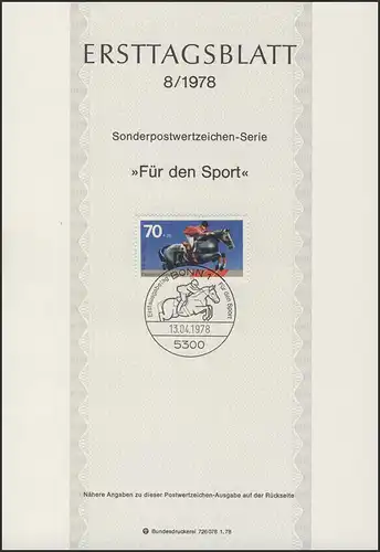 ETB 08/1978 Sporthilfe, Springreiten