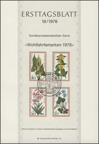 ETB 18/1978 Wohlfahrt: Blumen, Aaronstab, Goldnessel