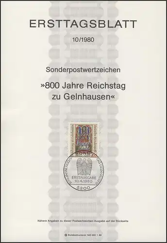 ETB 10/1980 Reichstag zu Gelnhausen